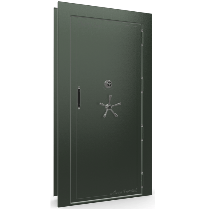 Vault Door Right Outswing | Green | Black Mechanical Lock | 81-85"(H) x 27-42"(W) x 7-10"(D)