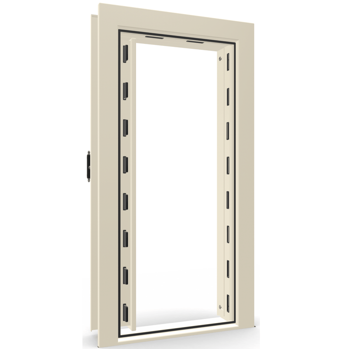 Vault Door Left Inswing | White Gloss | Black Electronic Lock | 81-85"(H) x 27-42"(W) x 7-10"(D)