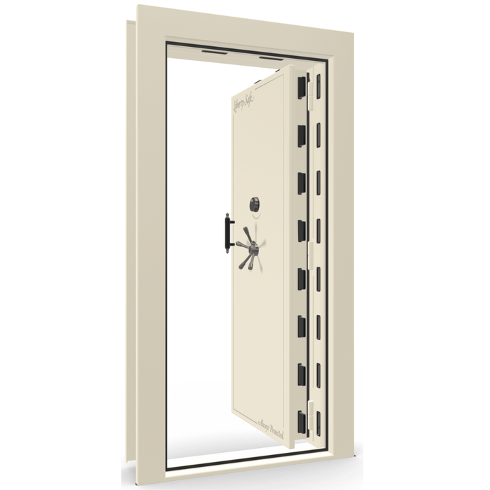 Vault Door Right Inswing | White Gloss | Black Electronic Lock | 81-85"(H) x 27-42"(W) x 7-10"(D)