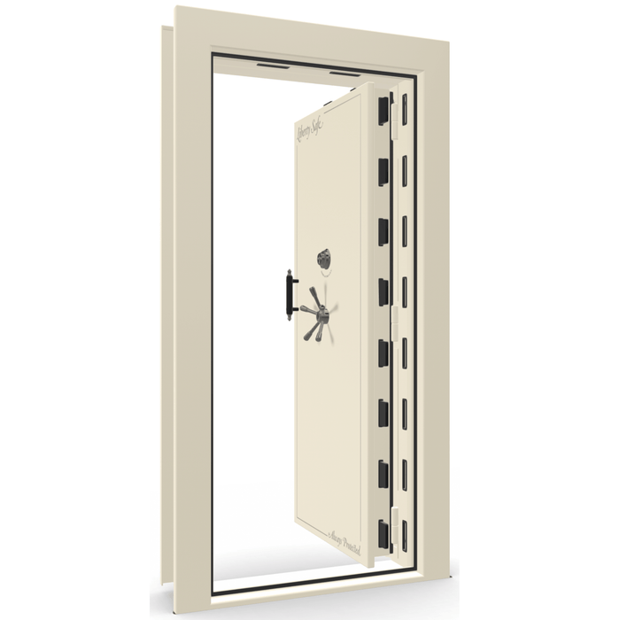 Vault Door Right Inswing | White Gloss | Black Mechanical Lock | 81-85"(H) x 27-42"(W) x 7-10"(D)