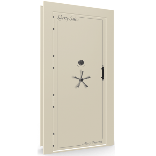 Vault Door Left Outswing | White Gloss | Black Electronic Lock | 81-85"(H) x 27-42"(W) x 7-10"(D)