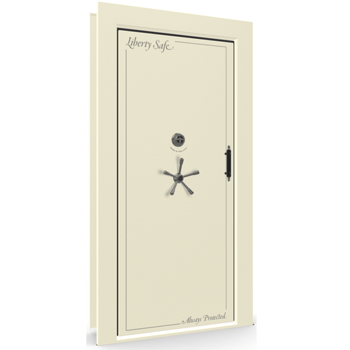 Vault Door Left Inswing | White | Black Mechanical Lock | 81-85"(H) x 27-42"(W) x 7-10"(D)