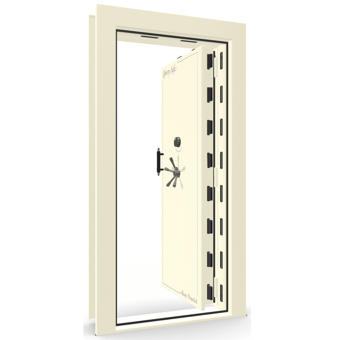 Vault Door Right Inswing | White | Black Electronic Lock | 81-85"(H) x 27-42"(W) x 7-10"(D)