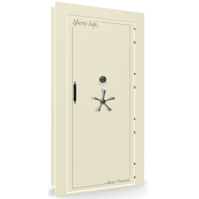 Vault Door Right Outswing | White | Black Electronic Lock | 81-85"(H) x 27-42"(W) x 7-10"(D)