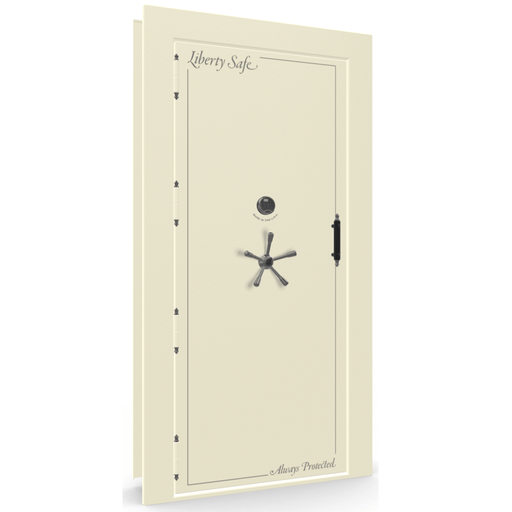 Vault Door Left Outswing | White | Black Electronic Lock | 81-85"(H) x 27-42"(W) x 7-10"(D)