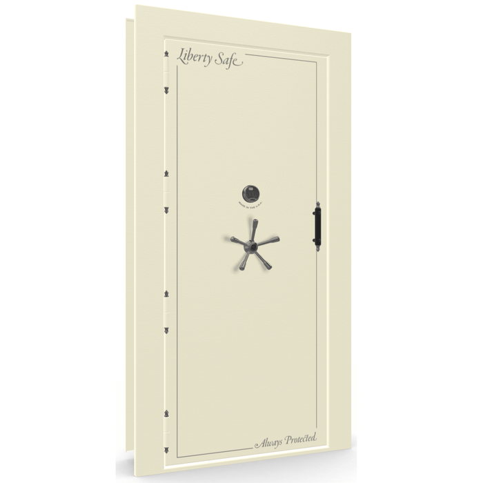 Vault Door Left Outswing | White | Black Electronic Lock | 81-85"(H) x 27-42"(W) x 7-10"(D)